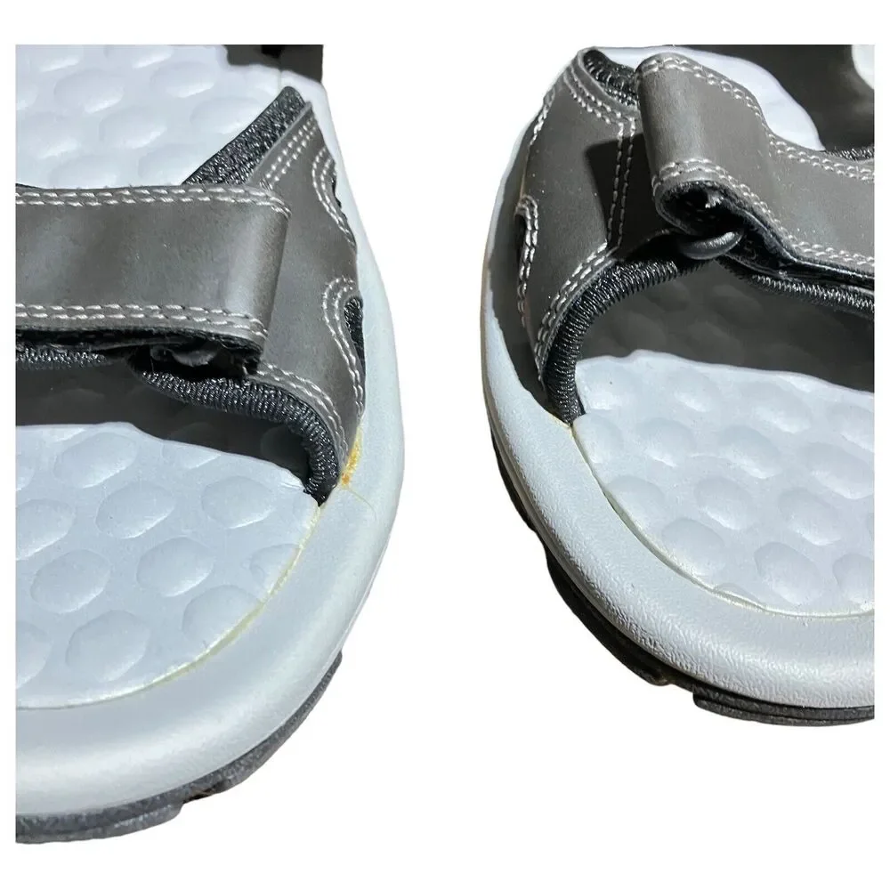 Coleman Men's Size 13 Hudson Black Open Toe Sandals Grey Active‎ Hook And Loop